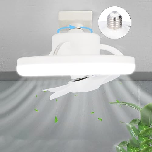YUYTE Dimmbare Deckenventilator Lampe mit Fernbedienung, 360 Grad Drehbar, Einstellbare LED Lichtfarben und Geschwindigkeiten, 48W Leistung, Vielseitig Anwendbar in Wohn- und Kinderzimmer