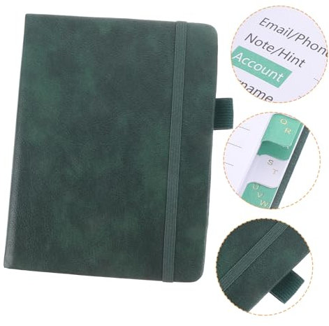 NUOBESTY Passwortbuch Adressbuch B6 Nachahmung Gürtel Stifteinlage Indexseite Riemen Adressbuch Telefonbuch (A6 Grau und) Notizbücher telefonregister tragbares Telefonbuch Notizbuch