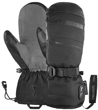 Reusch beheizbare Fausthandschuhe für Erwachsene | besonders warm & wasserdicht | wiederaufladbar & touchscreenfähig | atmungsaktiv | beheizte Skihandschuhe | Advanced Heat R-TEX XT Mitten