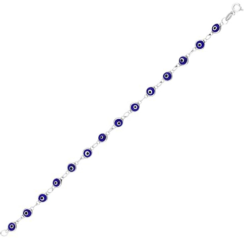 MYSTIC JEWELS by Dalia - Pulsera de Plata Mal de Ojo - 19cm (Multicolor)