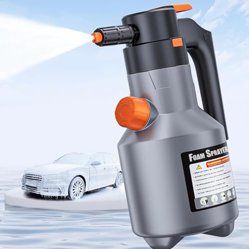 Electric Car Foam Sprayer 2L oaming Car Wash Sprayer Battery Powered Foaming Pump Sprayers Automatic Pressurized Foam Gun Cars Wash Sprayers for Vehicle Washing Cleaning