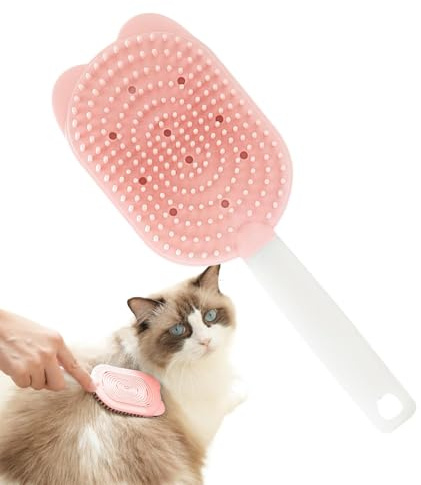 laxreheye Katzenbürste zum Häuten, Katzenhaarbürste, doppelseitiger Katzenzungenkamm, Massagebürste für Haustiere, weicher Entwirrungskamm, Zungenbürste
