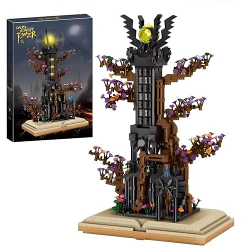 Dunkler Nachtturm Mini Bausteine Bausatz, 3309Stück Magischer Dunklen Turm Modell spielzeug, Herr der Magischen Burg Architektur Klemmbausteine Kit, Ideen Geschenke für Fan Kinder Erwachsene