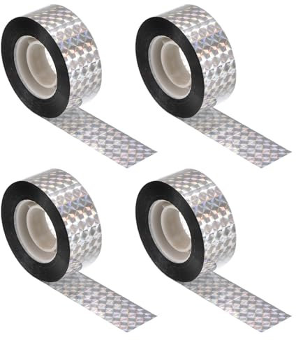 sourcing map Bird Deterrent Reflective Tape, 200m(1048feet) Anti Pigeons Repellent Scare Strips Double Sided Flash 2.4cm(1 inch) for Birds Gardens Roofs Control