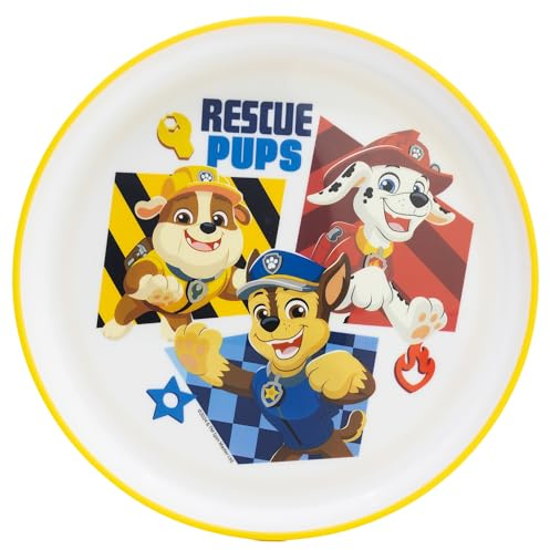STOR Paw Patrol Kinderteller 960ml Kunststoff mit Rutschfester Base Mikrowellengeeignet BPA-frei Wiederverwendbar