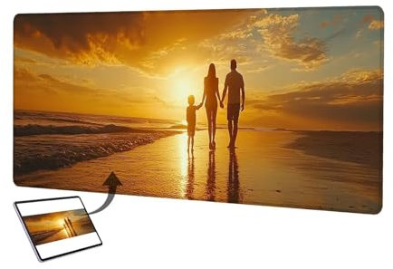 Personalisiertes Mousepad mit Foto, 1200x600mm Gaming Mauspad Personalisiert, Mauspad Selbst Gestalten, Schreibtischunterlage mit rutschfeste Unterseite, Personalisierte Geschenke für Gamer, Büro Q-6