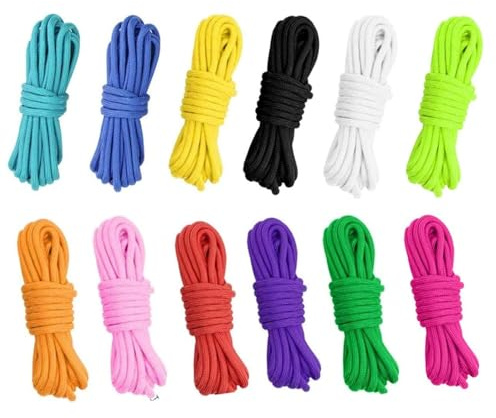 Lylxienty 12 Colors Paracord Bracelets Paracord Cord 550 Multifunction Paracord Bracelet Ropes Parachute Cord Outdoor for DIY Outdoor Activities Keychain Dog Leads