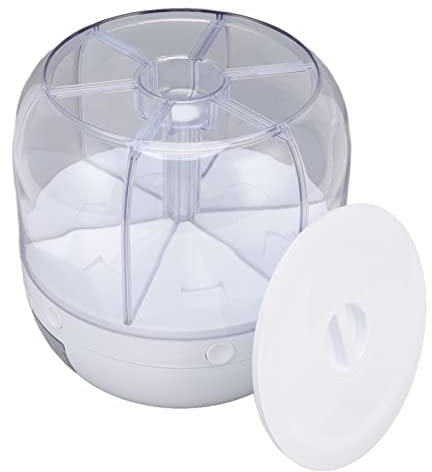 Ghzste Dispensador de cereales, diseño giratorio, material de polipropileno duradero, compartimento transparente, apilable, fácil adición de granos, ahorro de espacio para la cocina del hogar