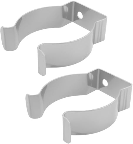 YINETTECH 2 Pieces 55mm Table Leg Clip Stainless Steel Spring Clip Table Leg Storage Clamp for Motorhome Camper Caravan Marine Craft Silver