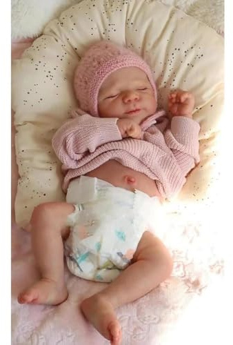 Anano Reborn Baby Vollvinyl Lebensecht 45cm Reborn Puppe Vinyl Babys Mädchen Puppen Lebensecht Babypuppe Puppe Echt Wie EIN Voll Vinyl Babys