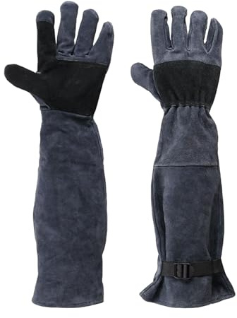 Generisch Gants de protection anti-morsure de chien, 60 cm, gants résistants aux morsures à manches longues pour reptiles, serpents, oiseaux, élevage, toilettage du chien