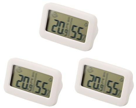 Mini-Temperatur- und Luftfeuchtigkeitsmesser für Innenbereich, Garten, Kühlschrank und Vieh, 3 Stück/6 Stück, digitales Kunststoff-Thermometer mit Komfortanzeige, -50 ℃ bis +70 ℃, 10 % bis 99