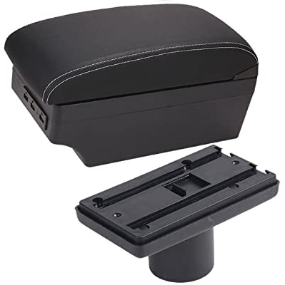 Para Seat Para Ibiza 6j 6L Caja De Reposabrazos De Coche Caja Almacenamiento De Contenido De Tienda Central Con Portavasos Cenicero Productos Con USB(A3 7USB)
