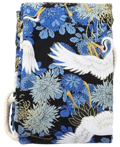 ERINGOGO Tragbare Flötenschutztasche aus Baumwollstoff in Blau mit Einfachem Design für Schutz von Blasinstrumenten bei Outdoor Anlässen