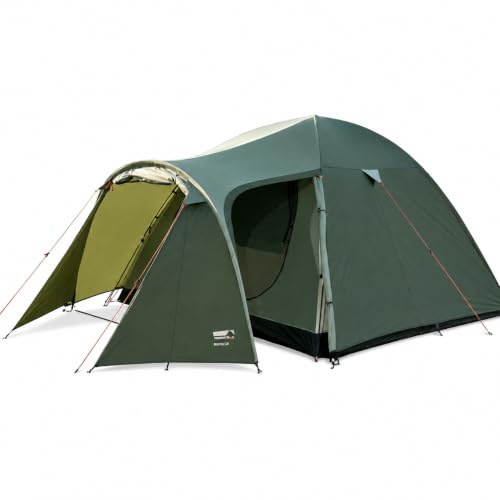 High Peak Campingzelt für 3 Personen mit 2-in-1-Vorraum und Zwei Eingängen | Doppelwandige Kuppelform, 2000mm Wassersäule, Mesh-Tür zur Belüftung, Mückenschutz, ideal für Festival, Outdoor und Urlaub