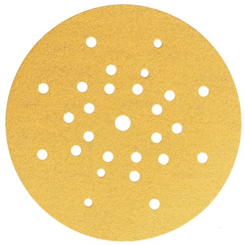 Mirka abrasive sheets Gold sanding paper 225mm P100 25 pack | Universal Hook & Loop Sanding Paper for Drywall Wall Ceiling Sanders Suitable for Plaster Filler Chipboard Wood Varnish