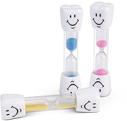 Happy Molar Sand Timers, 2 Minute Timer for Brushing Teeth, Assorted Colors, Pack of 40