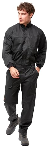 strongAnt Overall Kiel easyClean wasserabweisend, Rallyekombi, Allround-Kombi, Arbeitsoverall mit Knieverstärkung - Schwarz M