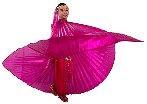Tanzbekleidung & Accessories Isis Wings Flügel Schleier für Kinder Bauchtanz Belly Dance Kostüm Fasching Karneval Samba Tanz (Pink)