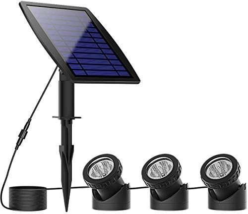 KINGCOO Solar Teich Lichter Draussen, Wasserdichte 18LEDs Solar Unterwasser Sicherheit Nachtlicht Tauchlampen Landschaft Strahler für Garten Pool Pathway Brunnen Beleuchtung Dekoration (Blau)