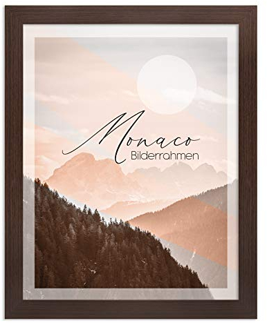BIRAPA Monaco Bilderrahmen Holz 60x90 cm Eiche Dunkel - Wechselrahmen Bilderrahmen Plexiglas - für Fotos, Bilder & Poster