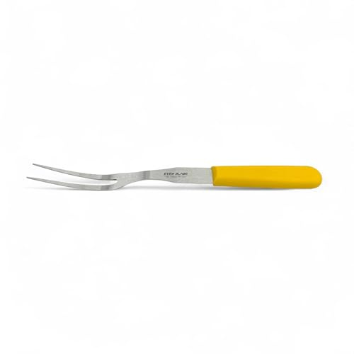 EVER BLADE 13 Cooks Fork Yellow BBQ Colour Coded – High Carbon Stainless Steel Meat & Carving Fork, Razor Sharp, Heat-Resistant Non-Slip Handle, Dishwasher Safe Professional Kitchen & Grill Tool
