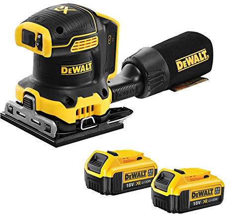 Dewalt DCW200N 18V XR Brushless 1/4 Sheet Palm Sander with 2 x 4.0Ah Batteries