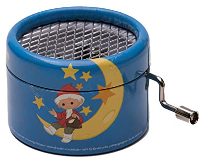 KURBELWERK Spieluhr mit dem beliebten Sandmännchen-Lied SANDMANN, LIEBER SANDMANN, Mini-Drehorgel, Spieldose, Musik Box schönes Geschenk mit sichtbarer Walze
