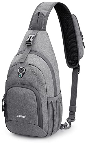 G4Free Mochila bandolera RFID para el pecho, bolsa de hombro, casual, gimnasio, para hombres y mujeres, al aire libre, ciclismo, viajes, senderismo, gris claro