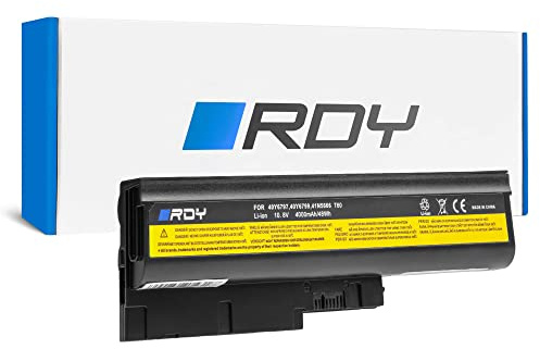 RDY Laptop Batería 92P1138 92P1139 92P1140 42T4504 92P1141 para Lenovo ThinkPad T60 T60p R60 R60e T61 T61p R61 R61e R500 T500 R61i SL500 W500 (Capacidad: 4000 mAh 10.8V)