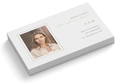 Visitenkarten personalisiert | mit Foto | Design Beraterin | 1-seitig | Querformat | Menge + Papier zur Auswahl | selbst gestalten | hochwertiger Druck (100 Stück)