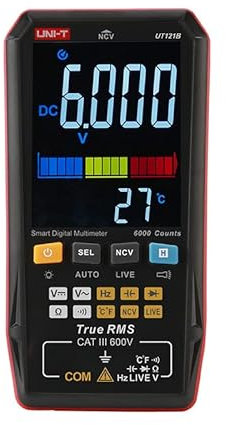 UNI-T Uni-trend Multimeter clamp meter UT121A UT121B UT122 : Mini Smart Digital Multimeter True RMS Voltage Frequency Dual Display NCV LIVE Auto Range 6199 Count Meter（UT121B）