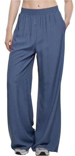 Urban Classics Pantalones de Viscosa de Pierna Ancha para Mujer, Disponible en Negro, Tallas XS a 5XL, Color Azul Vintage., XS