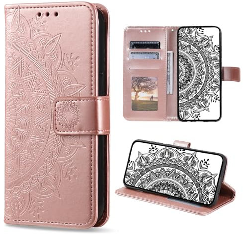 CASEONJAN Funda para Huawei Nova 5T, Cubierta de Cuero PU Funda Libro con Tapa[Magnétique] [Cartes], Flip Case Cover Billetera Carcasa para Huawei Nova 5T / Honor 20 (Oro Rosa)