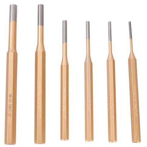 Set di punzoni e scalpelli meccanici, con scalpello cilindrico, per varie attività, 6 pezzi