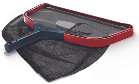 Sunik® Pool Kescher, Bodenkescher mit tiefem Netz, ideal für Beckenboden Reinigung - Aluminiumrahmen und feinmaschiges Netz - für die Poolreinigung von Aufstellbecken, Pools, Whirlpools & Teich