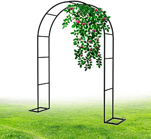 Arche Jardin Aluminium Largeur, Arche À Rosiers Métal, Filet À Plantes Grimpantes, Filet de Treillis, pour Récolte de Concombres, Légume, Vignes, Plantes Grimpantes,140x230x40CM