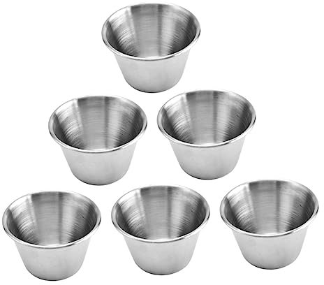 OUNONA 12stücke Edelstahl Sauce Cups Für Dips Salat Und Soßen Wiederverwendbare Behälter Aus Edelstahl Für Ketchup Senf Und Mehr