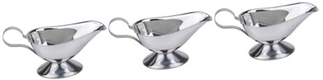 TOPBATHY Lot De 3 Saucières En Acier Inoxydable De 140 Ml Verseuses À Sauce Plats De Service Cruches À Sauce Individuelles Pour