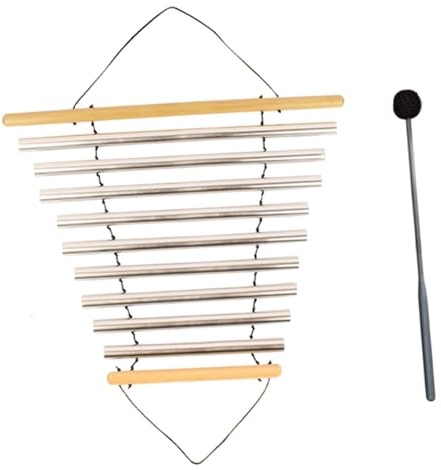 Folpus Meditations-Flow-Chime mit Schlägel, Musikinstrumente, Röhrenförmiges Flow-Chime, Meditationsschalen-Klang für Zuhause, Büro, 9 Töne