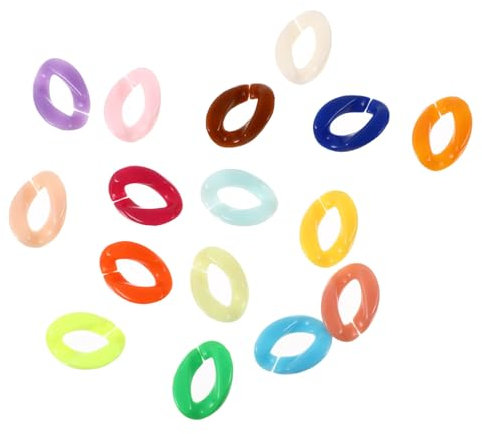 SHINEOFI 150pcs Acrylic Chain Buckle DIY Jewelry Making Bracelet Connector Acrylic Open Ring Jewelry Making Buckles for Crafting for Keychain Link Ring and Charm Accessories