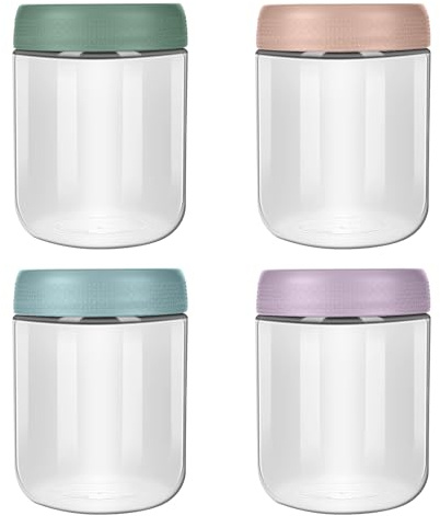 Aolso Pot de Conservation, 4PCS/480ml Conservations pour Nourriture,Petit Pot, Repas de Boîtes de Conservation avec Couvercle Hermétique