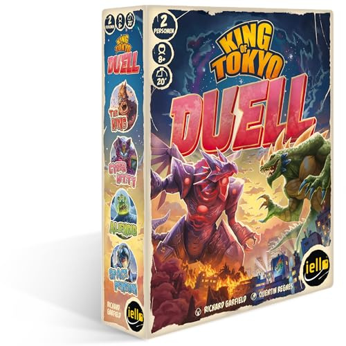 IELLO, King of Tokyo - Duell, Aufregendes Duellspiel um die Vorherrschaft, Fesselnde Monsterkämpfe, Strategisches Würfelspiel, Für 2 Spieler ab 8 Jahren