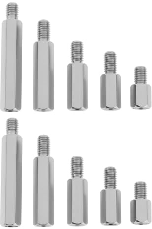 EMSea 10 Stück einseitige Kopfbolzen männlich-weiblich Sechskant-Abstandsschrauben M6 10 mm 15 mm 20 mm 30 mm 40 mm Edelstahl-PCB-Abstandsschrauben für Computer-Schaltungsplatine