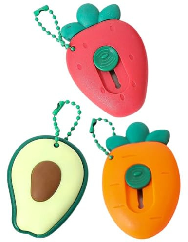 HiyyFloy 3 Stück Kreativer, Niedlicher Brieföffner in Fruchtform, Mini-gebrauchsmesser, Tragbares Kunstmesser, Einziehbares Umschlagmesser, Brieföffner, Kartonöffner, Boxschneider
