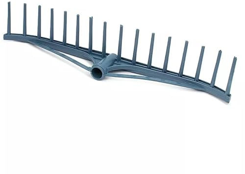 Testa rastrello da giardino, larghezza 58 cm, 16 denti, in plastica ABS, manico da 28 mm