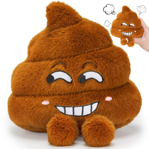 SnugBibble Farting Poop Plush Toy – Funny Poop Toy with 20 Hilarious Fart Sounds, Soft & Durable Gag Gifts for Kids, Pets, and Pranks – Great Décor for Home, Office, or Parties