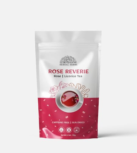 Rose Licorice Tea cut 50g (Rose Reverie) | Dried Petals & Licorice Root | Naturally Sweet & Floral | Caffeine-Free, Pure, Non-GMO | Refreshing Herbal Blend By Hebhac Herbals