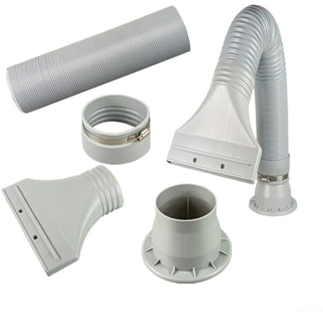 0 7 1 7 m Manguera de escape ajustable para acondicionadores de aire y secadores con 100 mm de diámetro, curva flexible para varios ajustes de instalación (HS-E420H)