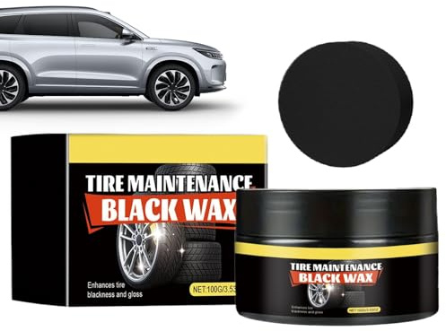Generisch Crema de cuidado para neumáticos de coche, 100 g, cera protectora negra | Renovador de neumáticos con brillo duradero antienvejecimiento | Protección para coches, camiones, SUV Moldu